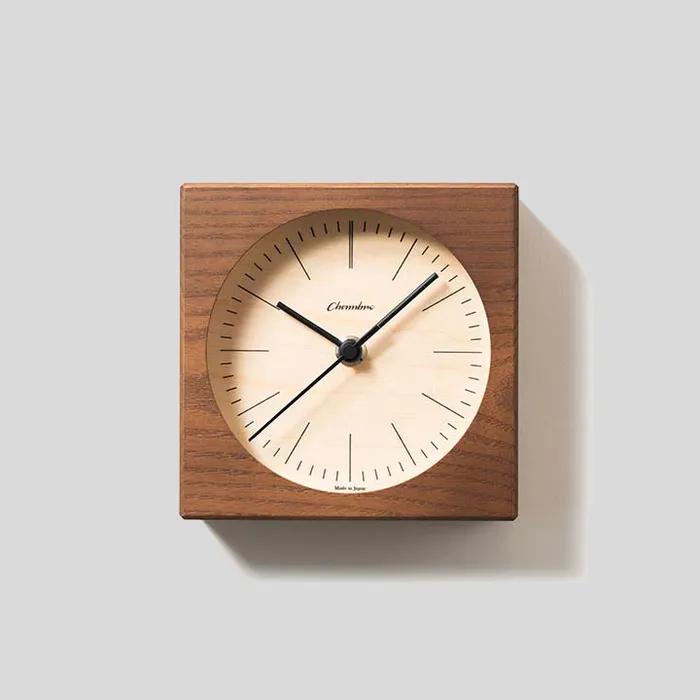 Line Desk Clock - Dark Brown