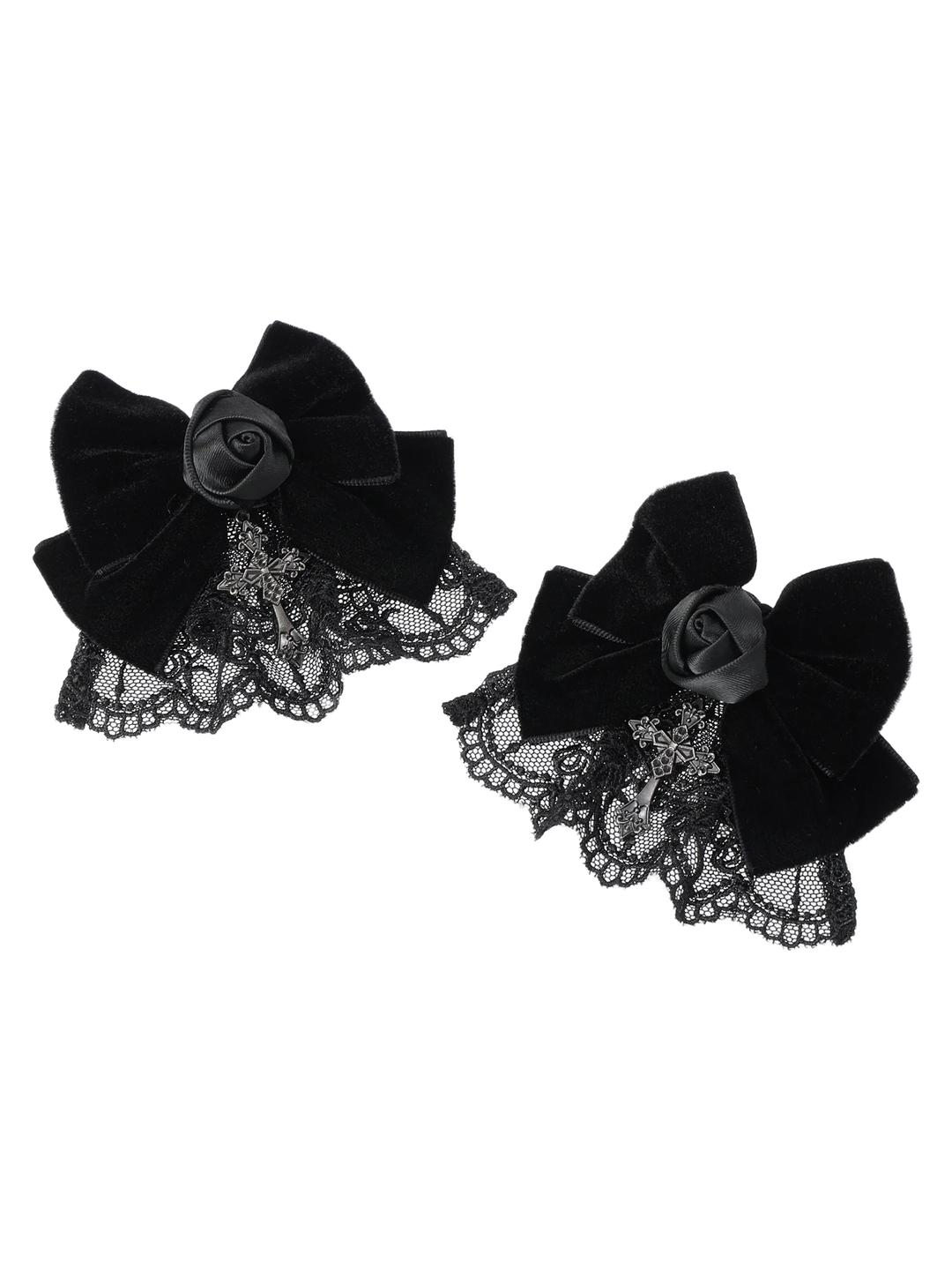 ベロアツインテールヘアクリップ