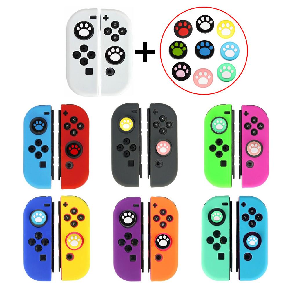 닌텐도 스위치 OLED 조이콘 실리콘 케이스+아날로그 스틱 커버 세트