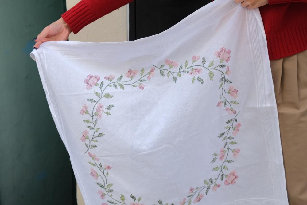 Pink Flower - vintage fabric