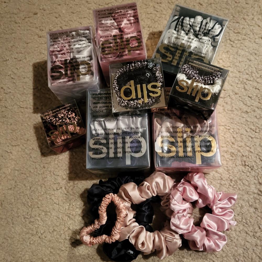 슬립 곱창 머리끈 실크 스크런치