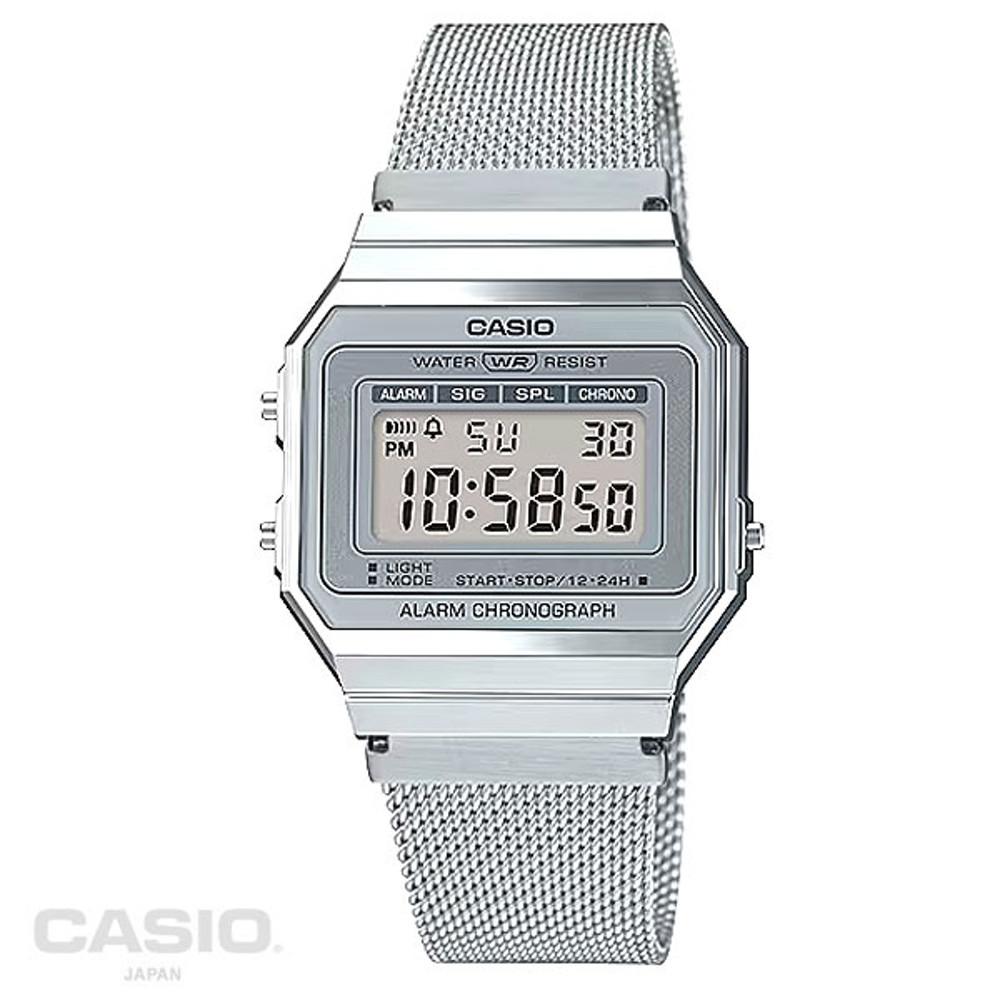 카시오시계 A700WM-7A 레트로 빈티지 메쉬밴드 메탈 전자손목시계