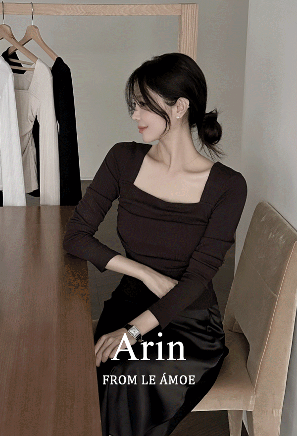 에브리모닝 [🤍이너티/긴팔티][MADE] 아린 스퀘어넥 긴팔 티셔츠