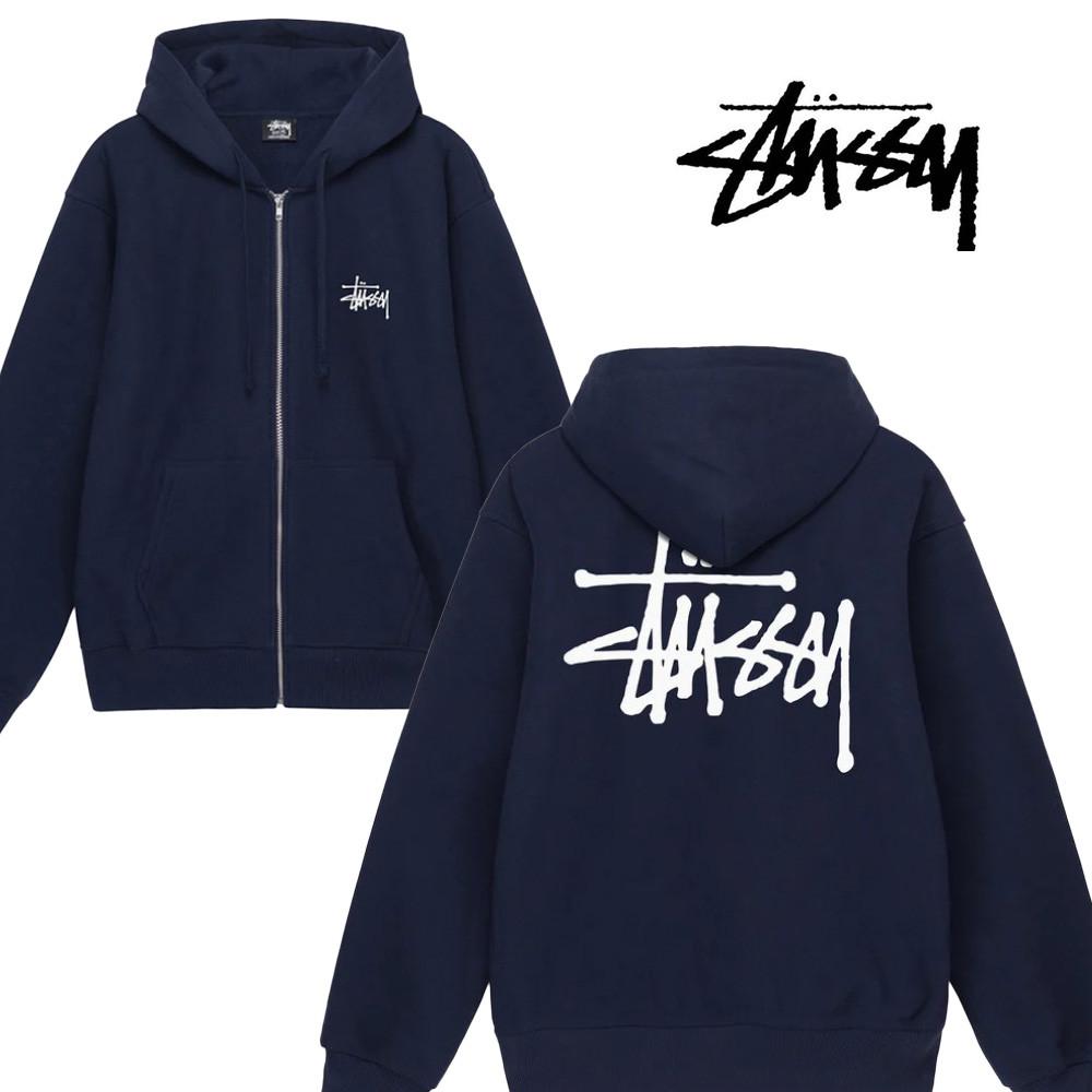 스투시 베이직 남여 후드집업 네이비 BASIC STÜSSY ZIP HOODIE