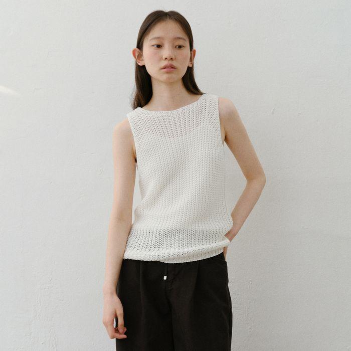 Paper knit sleeveless_3colors