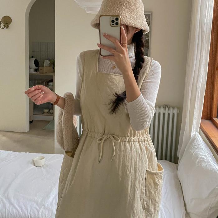 임부복*퀼팅  뷔스티에원피스