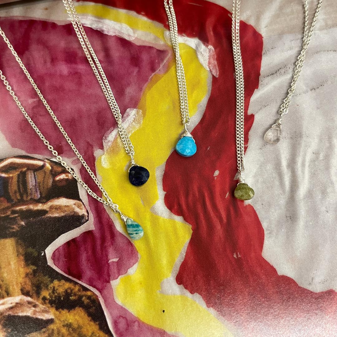 Silver Gemstone Necklace