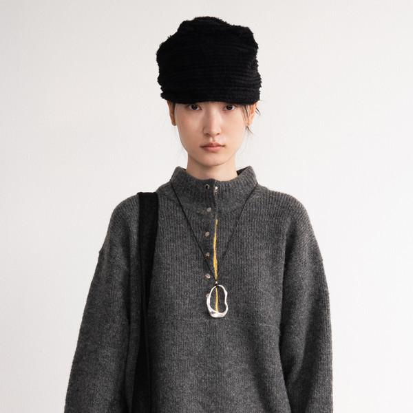 Heavy Anorak Colored Knit (Charcoal)