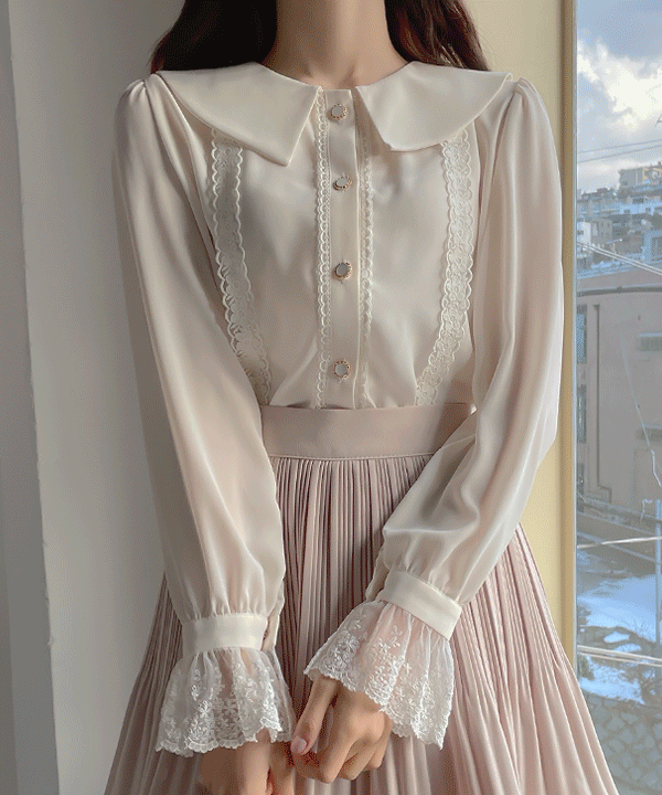 코린 레이스 카라 블라우스 2color