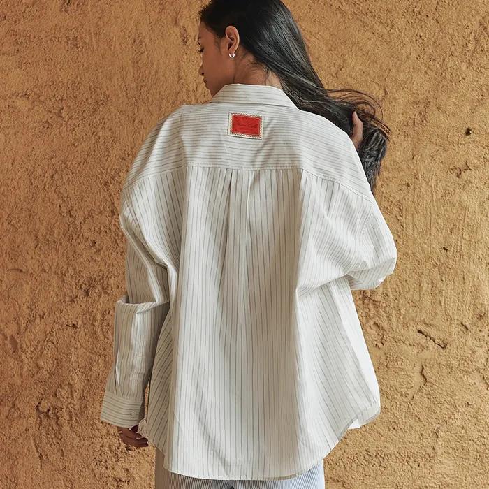 Oversized Sasha Stripe Shirt-Ivory