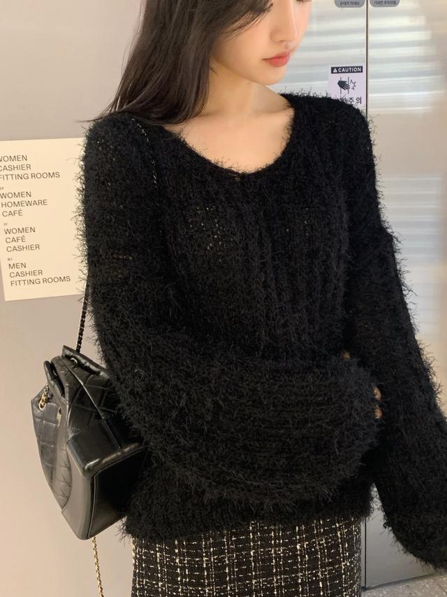 snowdrop v knit_black (품절시 최대 2주 소요)