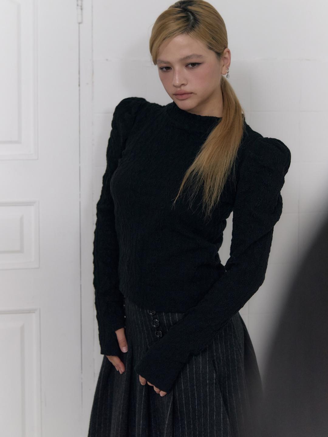 PUFF KNIT -Black-