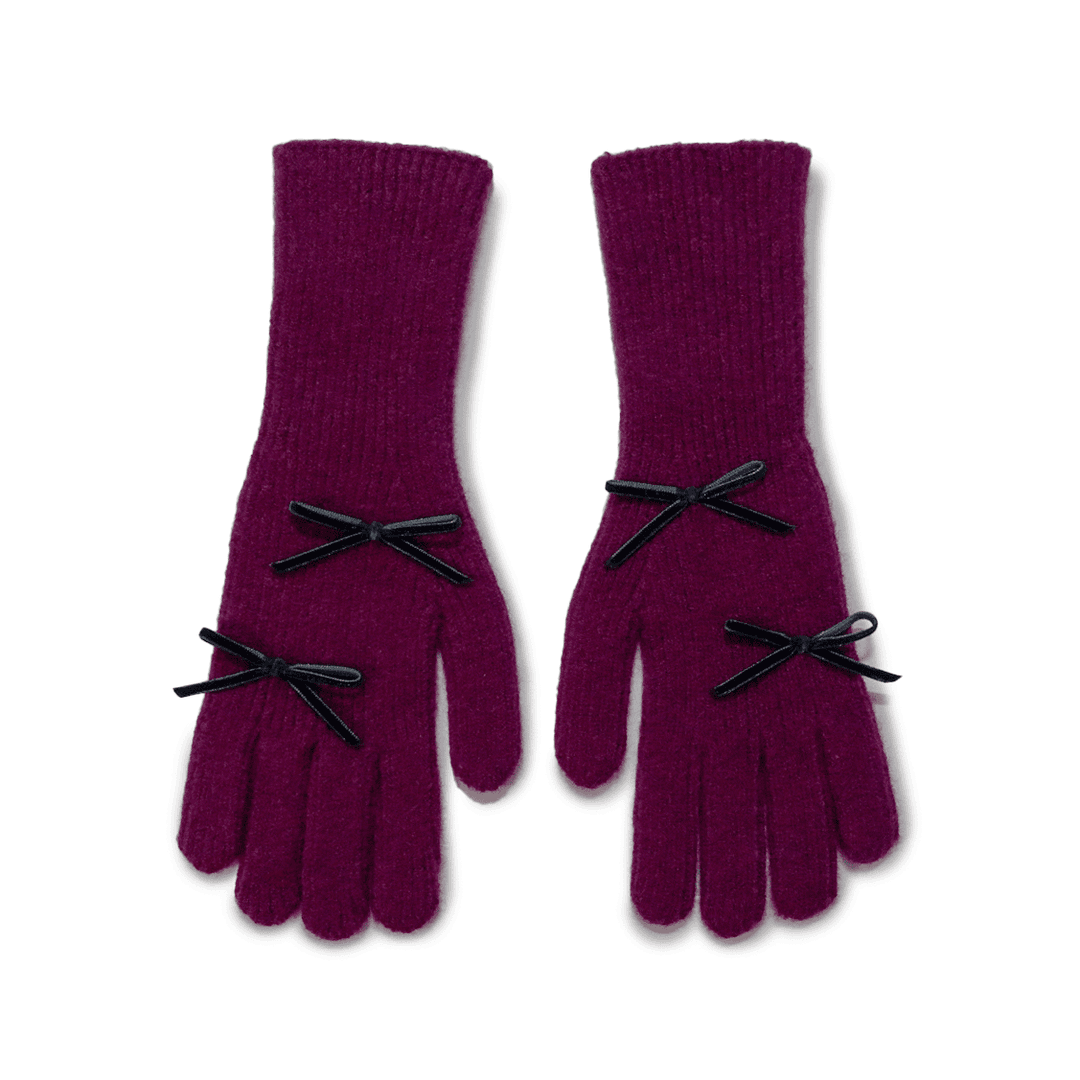 Long gloves Purple + Ribbon