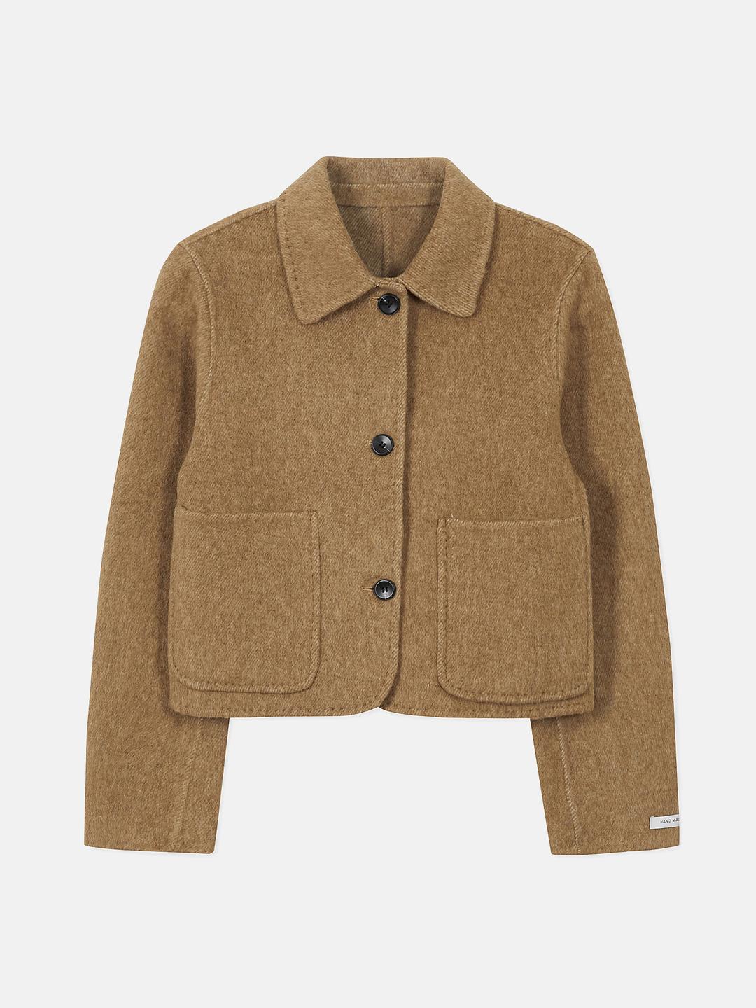 (당일배송/라스트세일) Wool Two-Pocket Handmade Short Coat_Camel