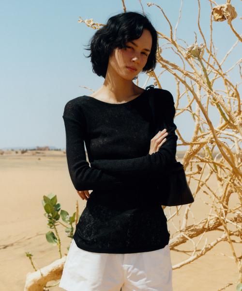 NET LONG SLEEVE T - SHIRT [2COLOR]