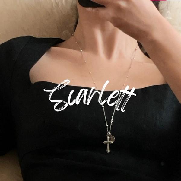 '스칼렛' 코인 크로스 목걸이