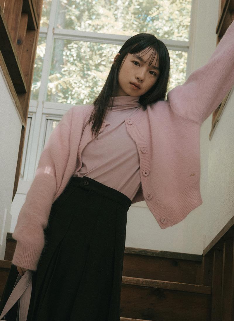 OSON ANGORA CARDIGAN LAVENDER PINK