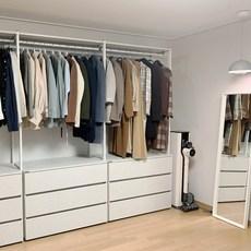 [이번달 1만원할인+방문설치] 아이데뉴 터치 철제 드레스룸 800 1000 행거 시스템 옷장 장롱 (단독형/연결형)