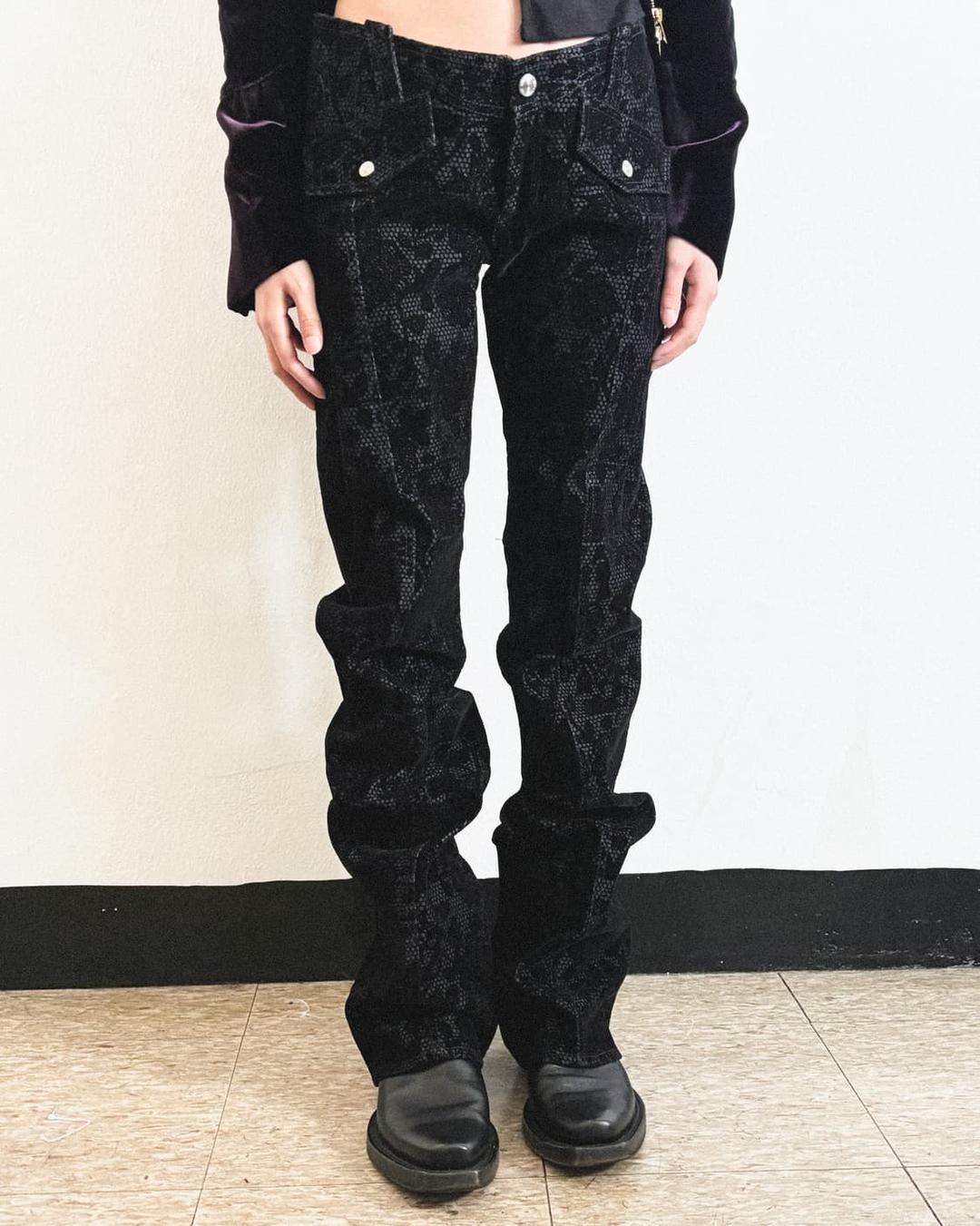 rare* 90s 베르사체 데드스탁 맥시 플레어 벨루어팬츠 | 후루츠패밀리