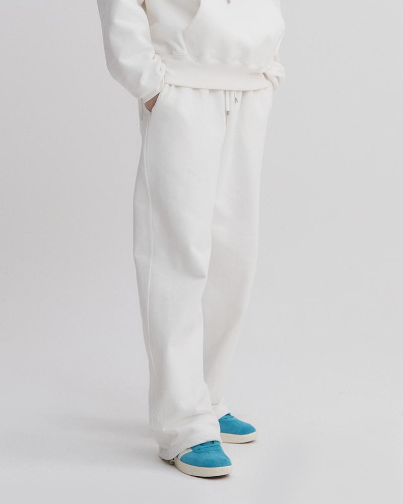 STRING WIDE JOGGER PANTS_WHITE