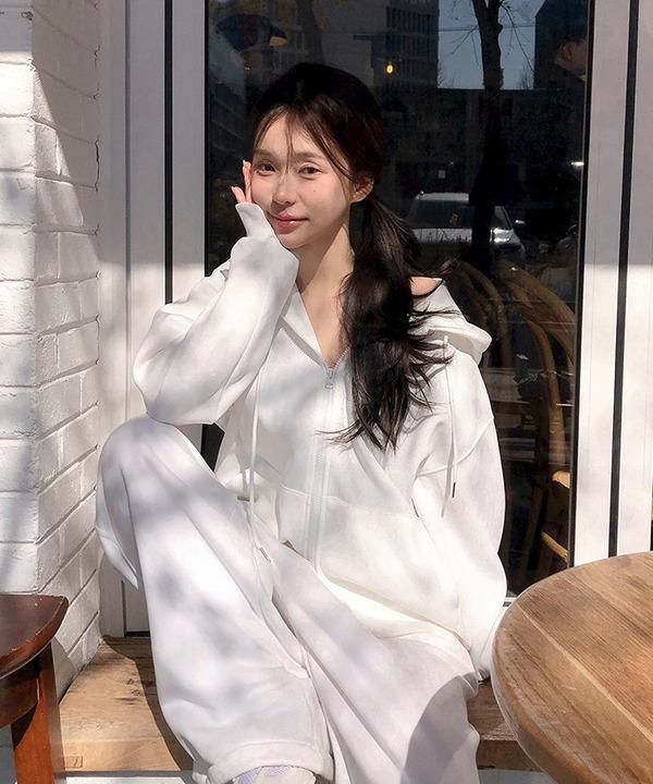 쇼퍼랜드 [UNISEX][사이즈선택][2-WAY] 테리 베이직 루즈핏 투웨이 후드 집업 (4color)