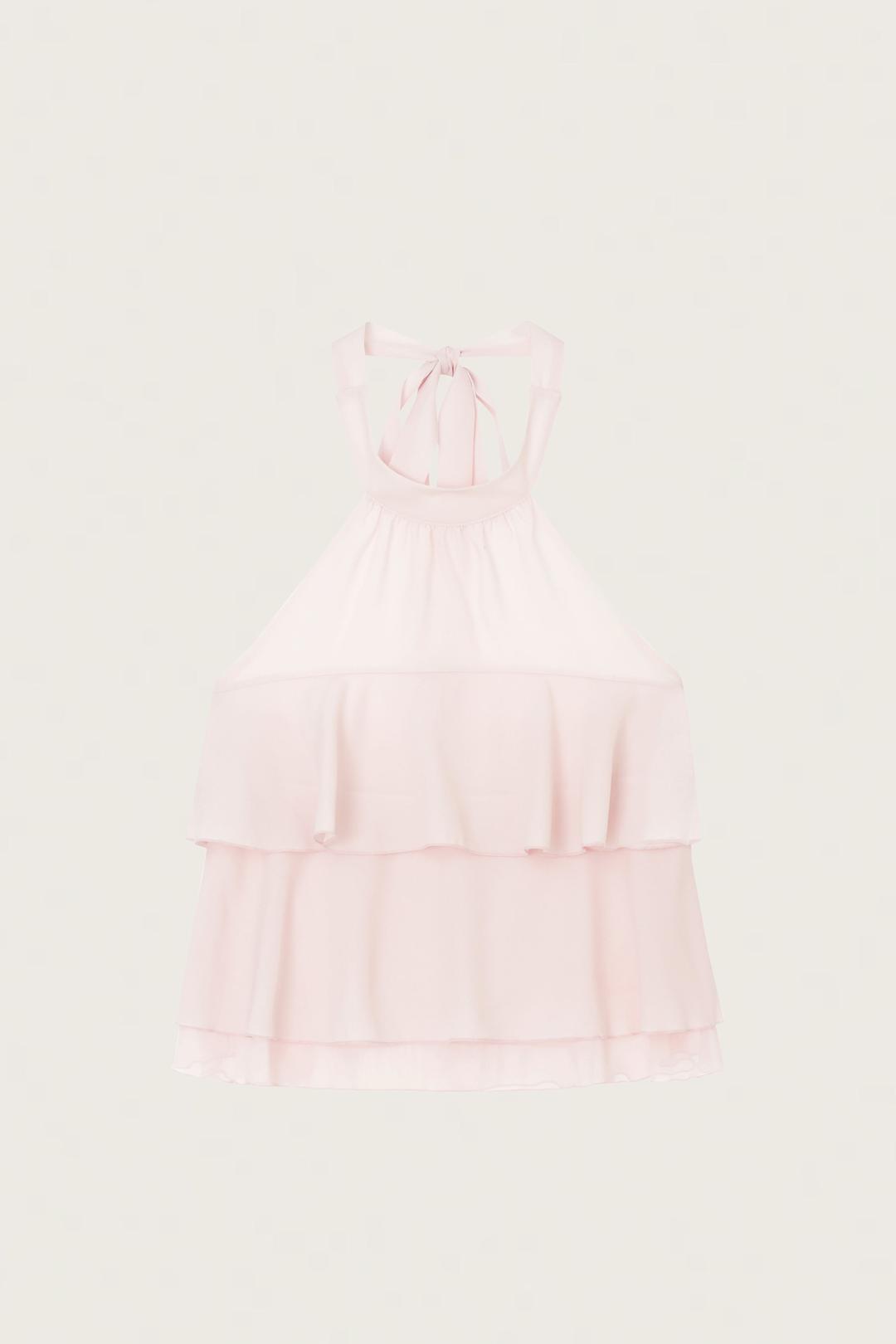 Dear rosy chiffon halter blouse