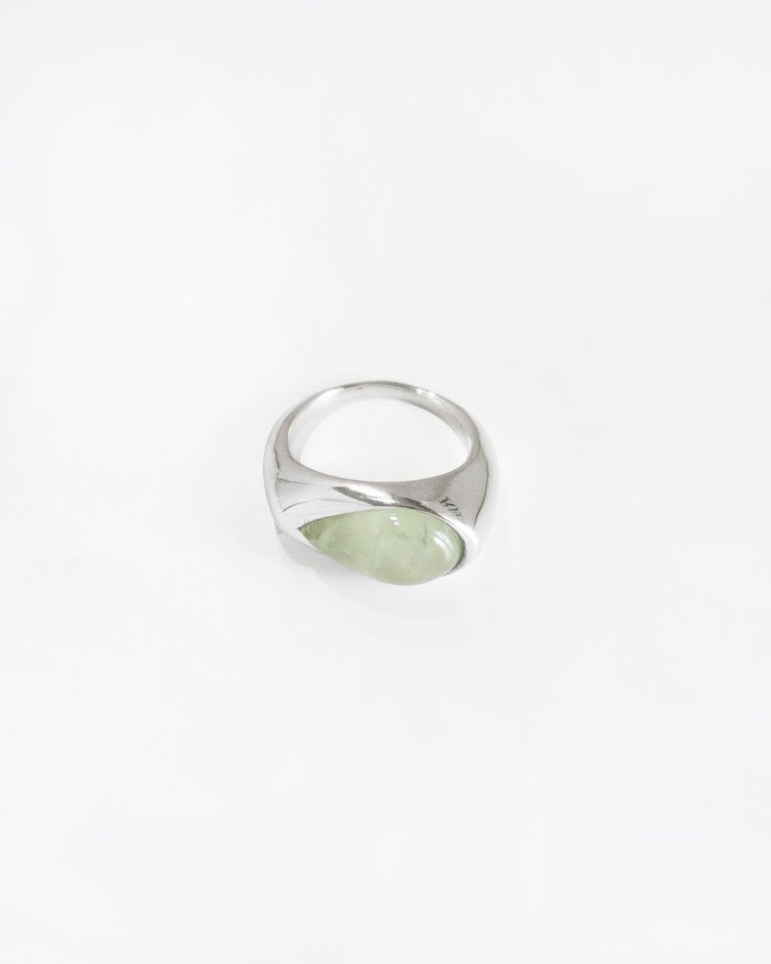 water drop ring (Prehnite)