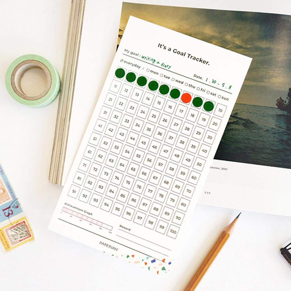 [자기관리] 100일 계획 목표설정 체크리스트 떡 메모지 칭찬스티커통장