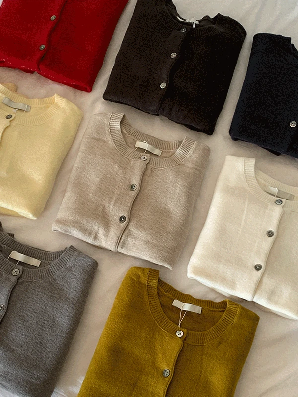 나이니 [라운드ver/고퀄/울함유] 키코이 라운드 니트 가디건