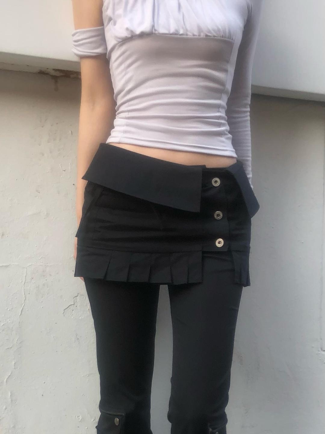 Maven Strap Pleats Skirt(3 color)