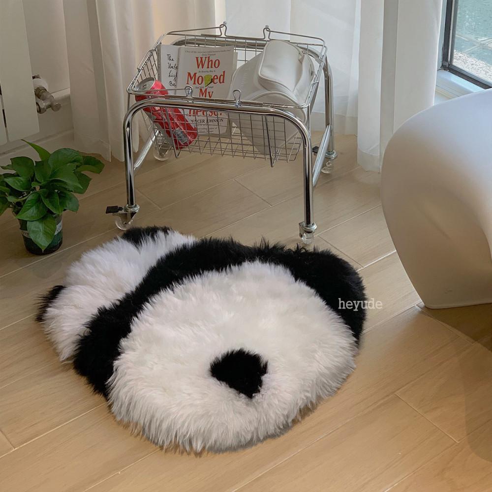 헤이유드 팬더  미니러그 panda 귀여운 방석 천연양모