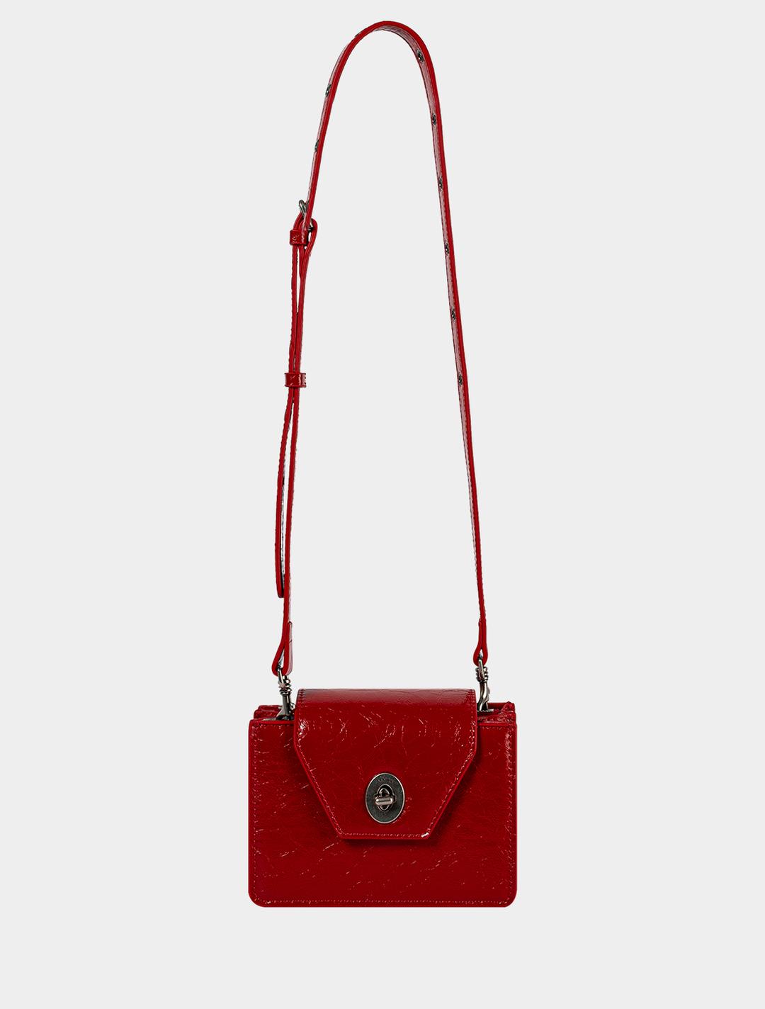 Square travel mini-bag (red)