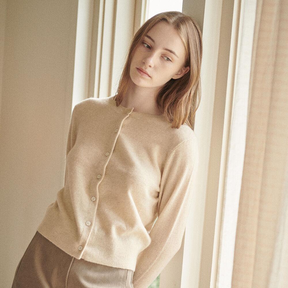 100% Cashmere Basic Cardigan_S