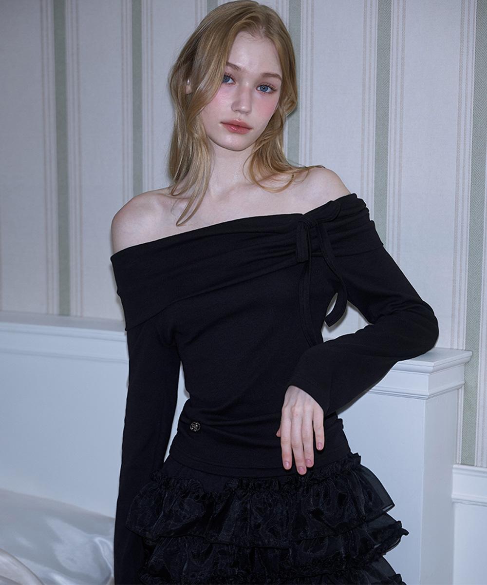 로제프란츠 [12/17 예약발송] Tiffany Off shoulder Long Sleeve [Black]