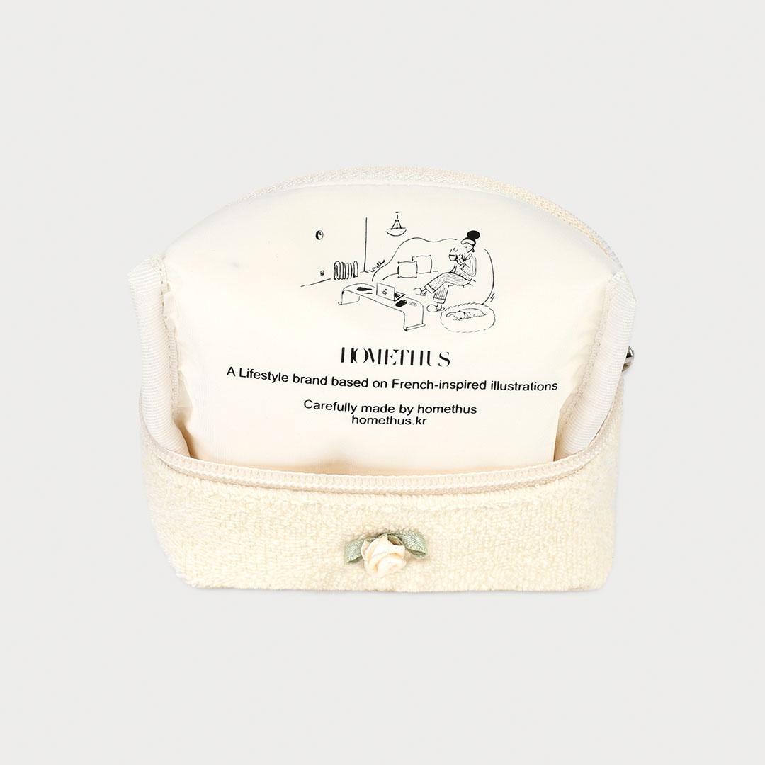 SOLID TERRY POUCH - SOFT CREAM