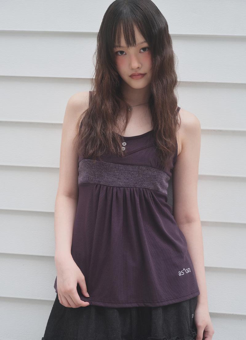 BACK RIBBON SLEEVELESS / PURPLE