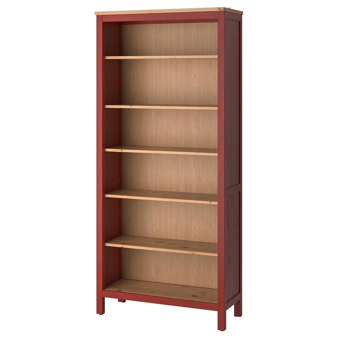 HEMNES 헴네스 책장 - 레드스테인/라이트 스테인 브라운 90x198 cm