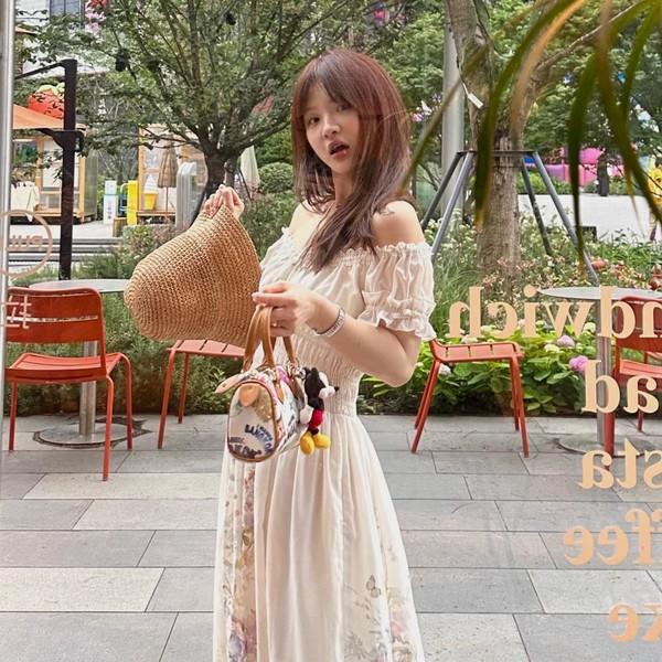 FAIRY Midsummer long one-shoulder white floral dress