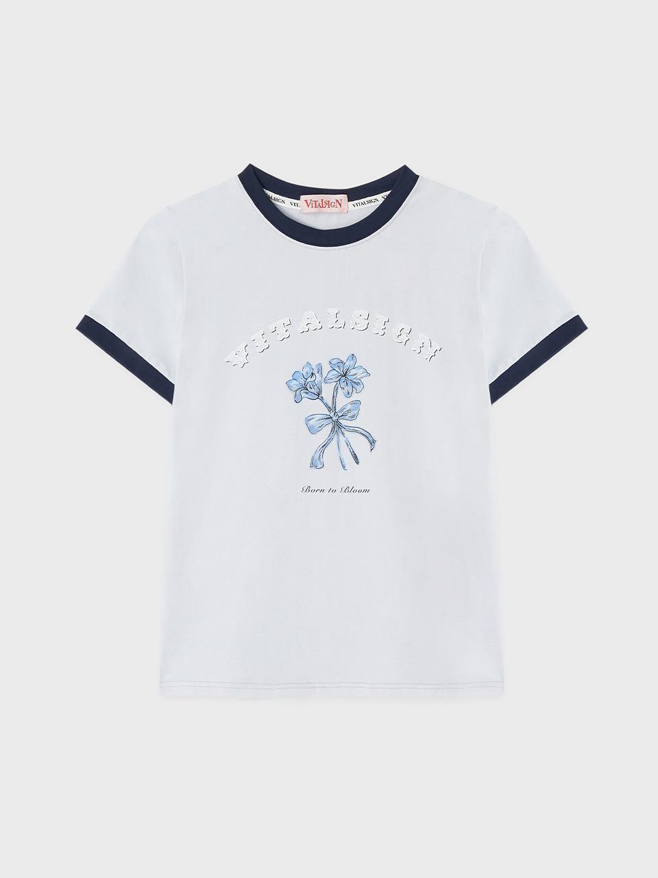 릴리 리본 링거 티셔츠 (2C) (Light Blue)