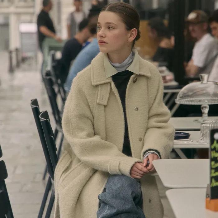 Boucle Neige Half Coat Butter