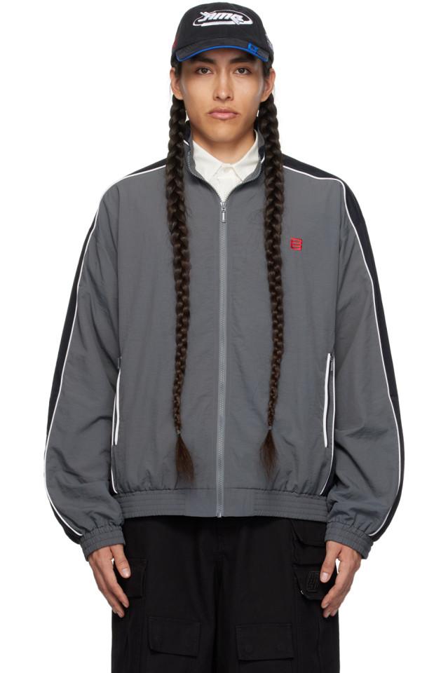 Gray Paneled Jacket 231820M180000