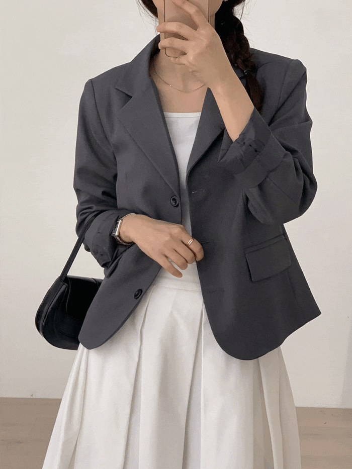 커넬 테일러드 카라 스탠다드핏 봄 숏 자켓 4color