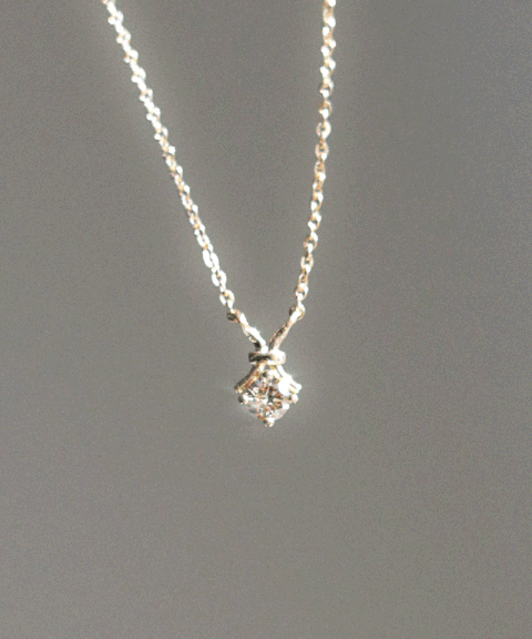 [14k] 글리 꼬냑 다이아몬드 목걸이