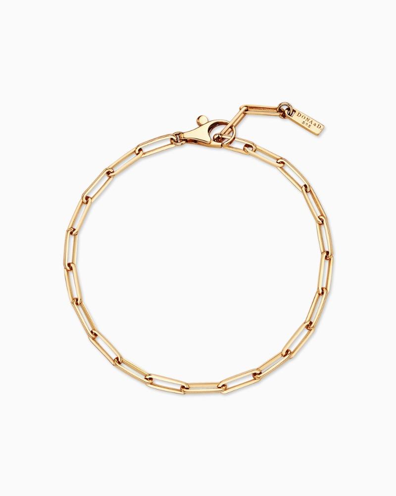 14K 18K 모던 클립 체인 팔찌