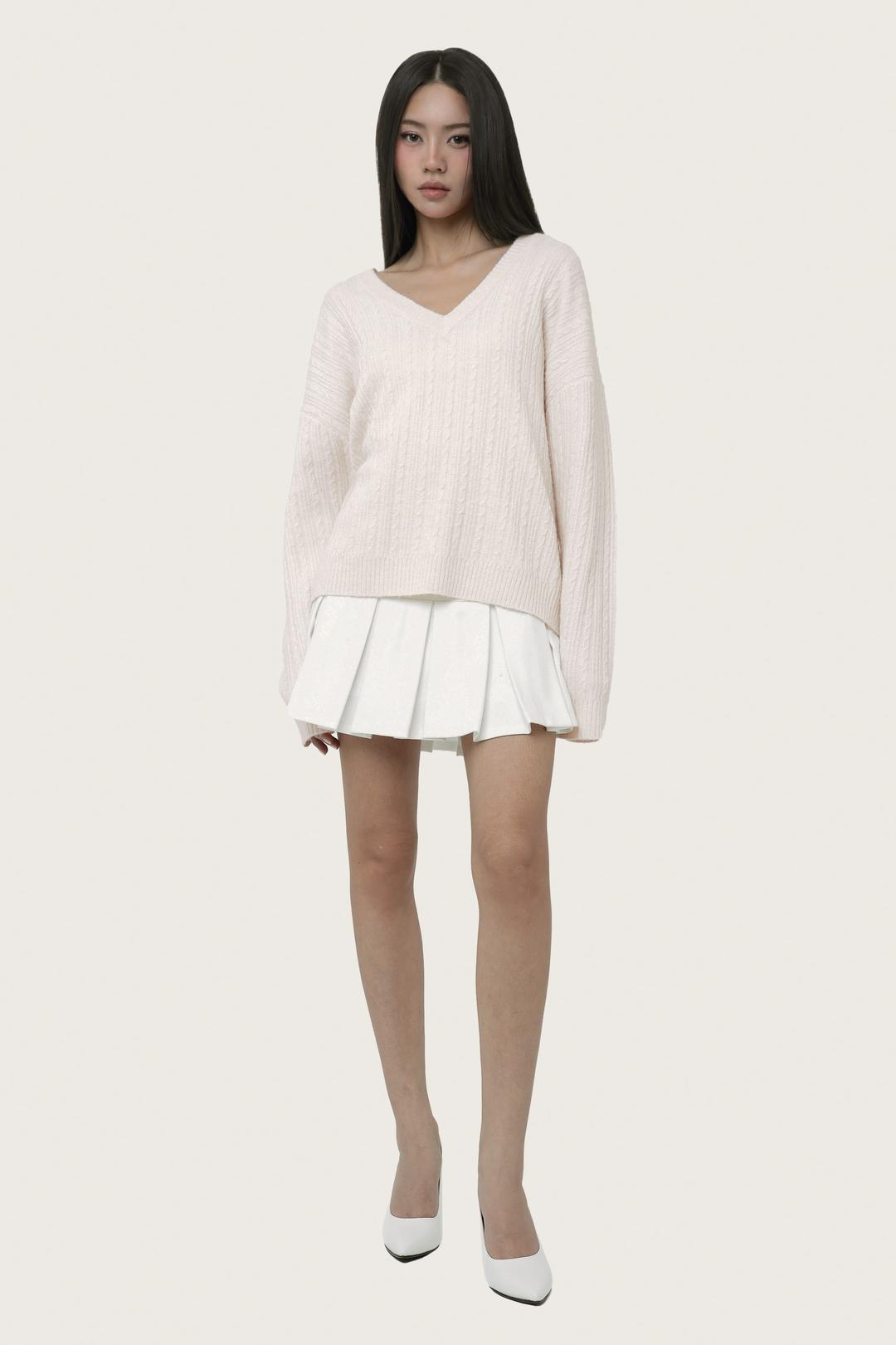 Lyric tie-back cable knit, Pink