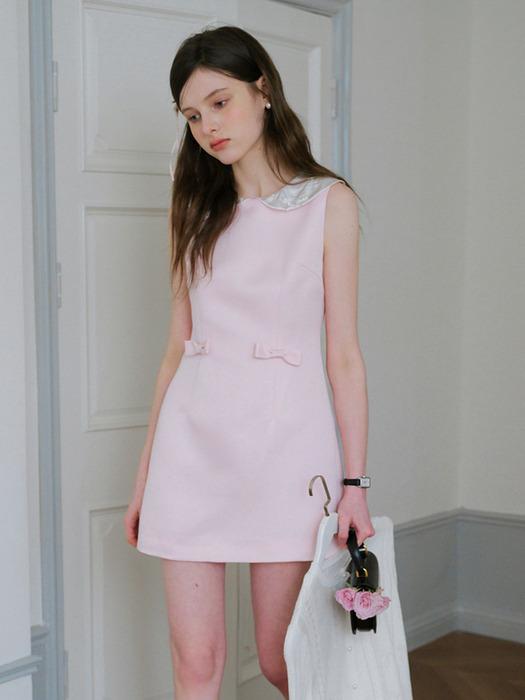 Cest_Bow collar sleeveless dress