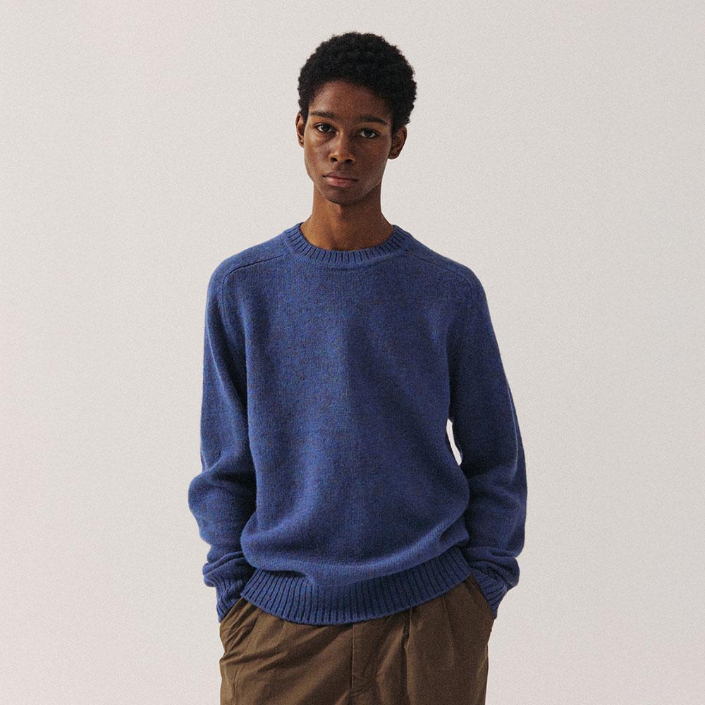 TF3-SW01 새들 라운드 니트-펍블루