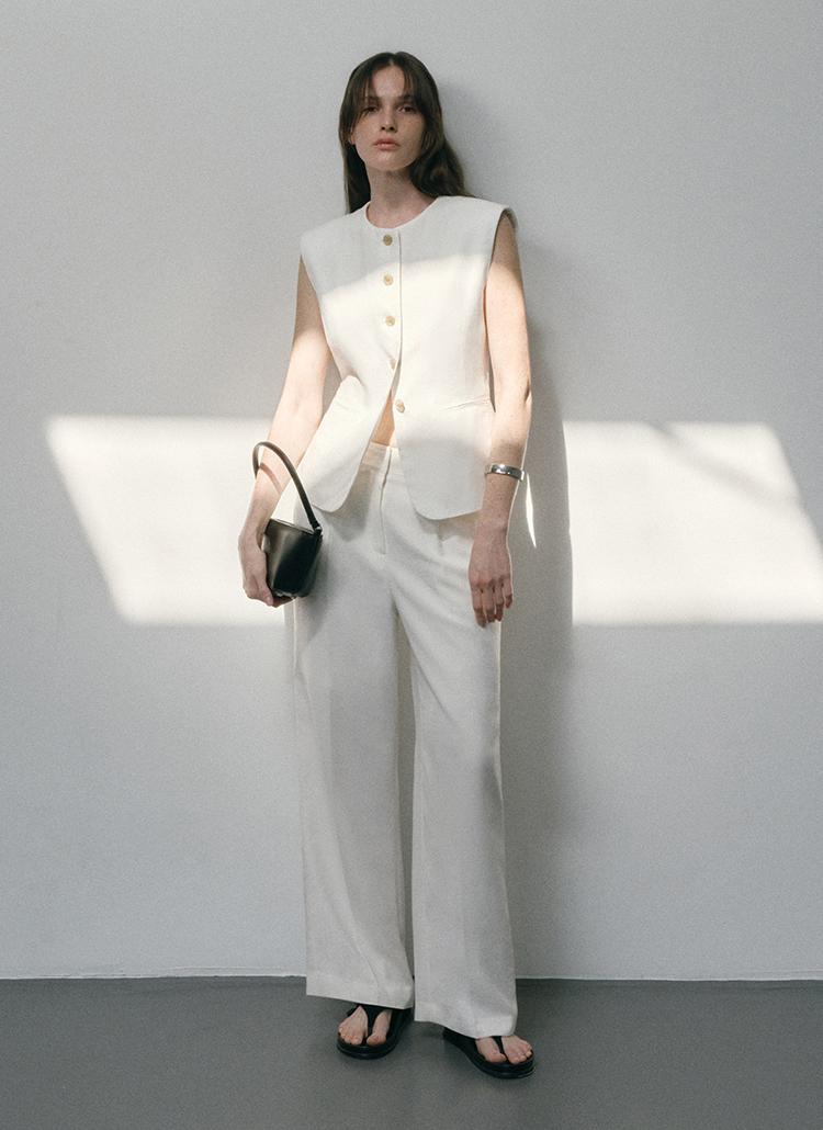 [NEW] 백 밴딩 원턱 와이드 팬츠_SWWSLP22150