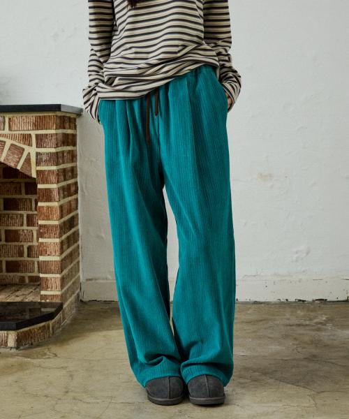 브리지 코듀로이 밴딩 팬츠_민트