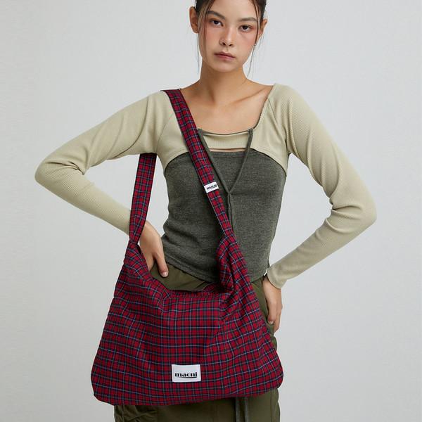[10/25 예약배송] CHECKER ECO CROSS BAG_RED CHECK